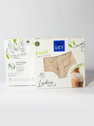 Трусы женские бикини высокие
Key LPF 112 BE  (набор 2 шт.)